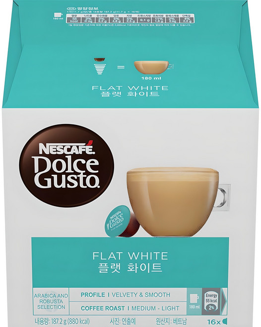돌체구스토 플랫 화이트, 11.7g, 16개입, 1개
