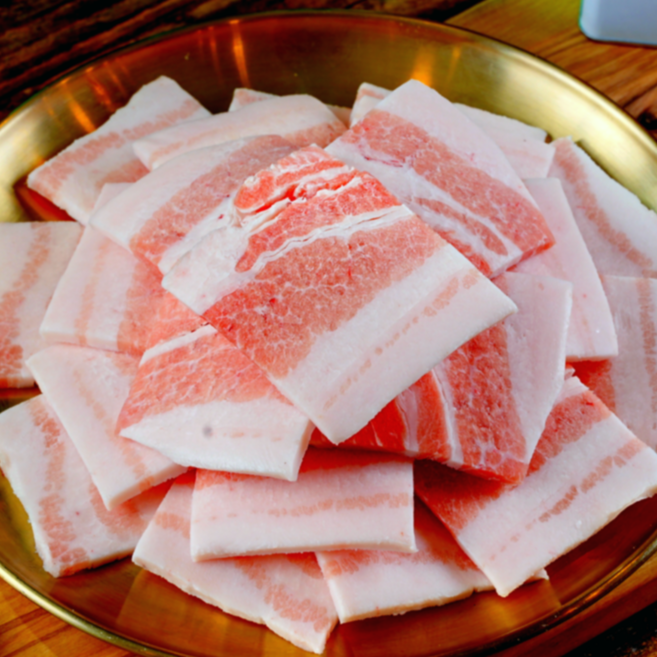 미트컷 대패삼겹살 구이용(얇게핀 제품), 1kg, 3개