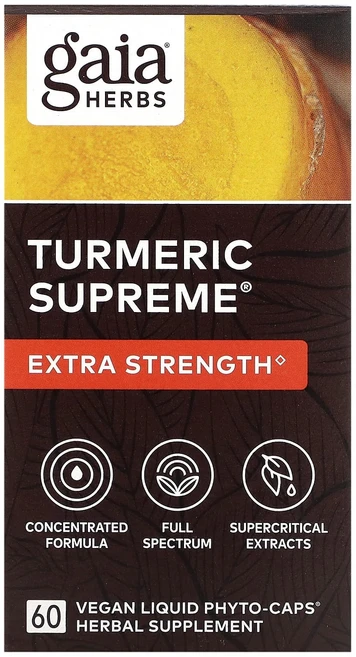 가이아허브 터메릭 슈프림 고 식물성 액상 파이토캡 60정, 1개 - 쿠팡