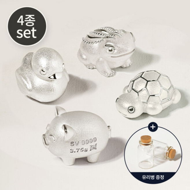 [골드앤금거래소] 실버바 콩알 오브제 3.75g [4종세트/유리병 증정]