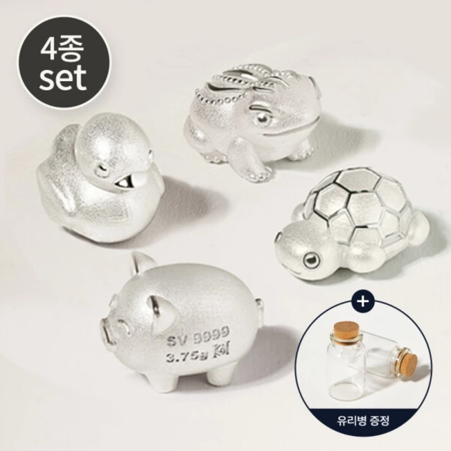 [골드앤금거래소] 실버바 콩알 오브제 3.75g [4종세트/유리병 증정] - 쿠팡
