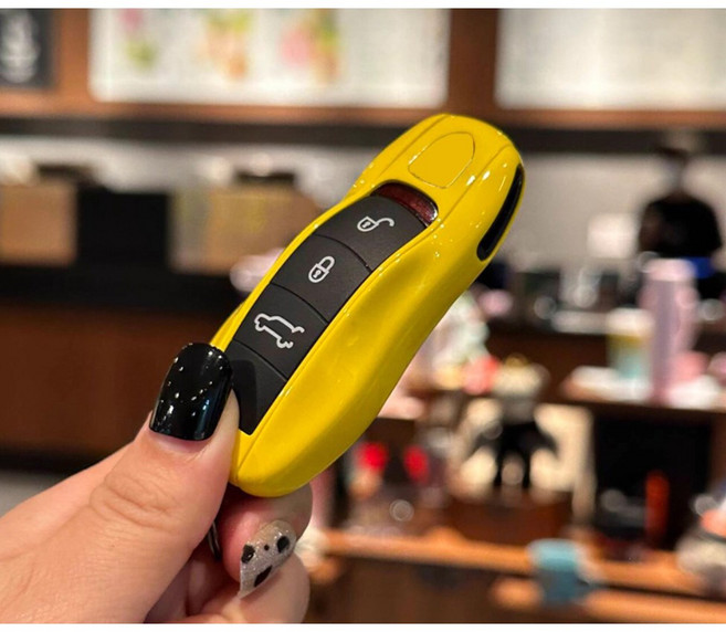 PRC 포르쉐 호환 키케이스 차키 키링 자동차 키홀더, A타입, 17_옐로우