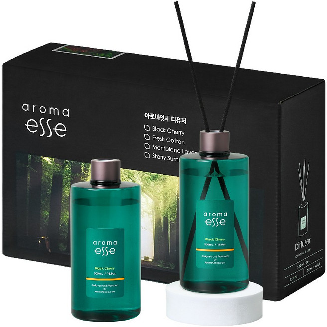 아로마엣세 대용량 디퓨저 선물세트 500ml 2개, 1개, 블랙체리+블랙체리