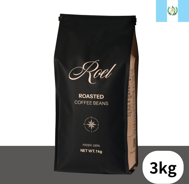 로엘 커피 원두 과테말라 우에우에테낭고 SHB, 3개, 1kg, 홀빈(분쇄안함)