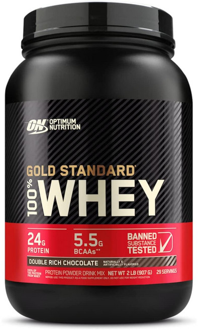 옵티멈뉴트리션 골드 스탠다드 유청 분리 단백질 보충제 더블 리치 초콜릿 맛, 907g, 1개