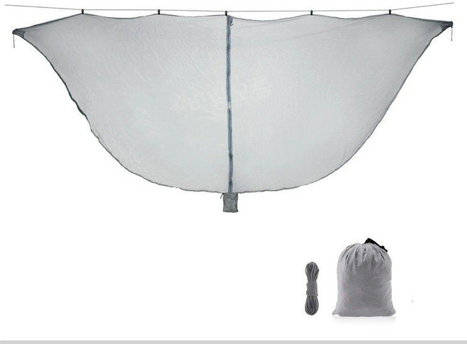 야외 경량 여행 휴대용 분리 모기장 캠핑 해먹용 벌레 그물, 라이트 그레이