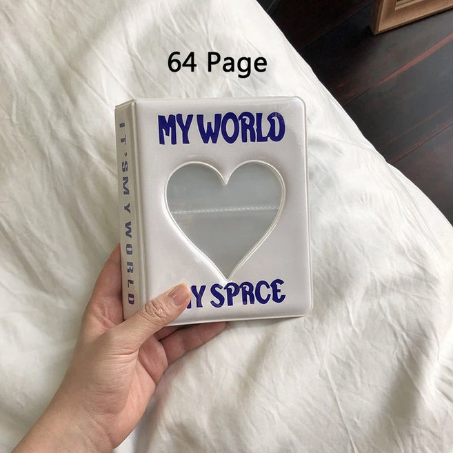 인치 KPOP 포토 카드 바인더 수집 도서 사진 바인딩 기계 앨범 콜렉트북, 64Page White