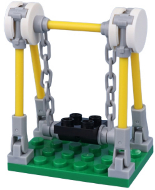 요고요 블록 미니모델 소품 커스텀 악세서리 가구 나무 정원 주방 놀이공원 피규어 디오라마, 09. 그네, 1개