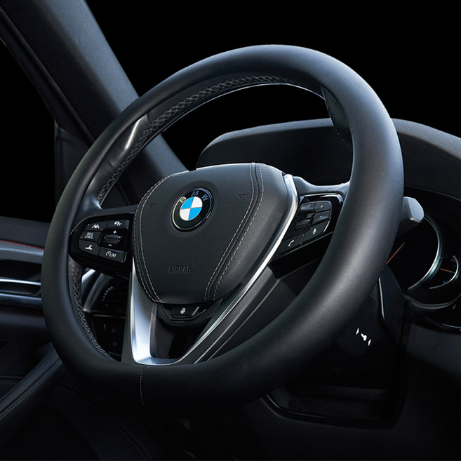 바겐 소프트 타공 베이직 자동차 핸들커버, 블랙