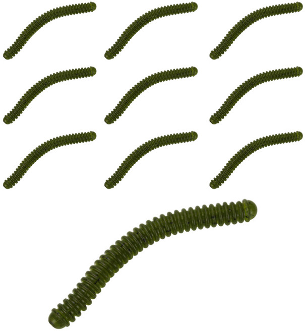 [행운을파는낚시] 더 블루 더블링거(4인치) 10F 스트레이트 웜 소프트베이트 배스 루어, THE10F-1(다크그린)