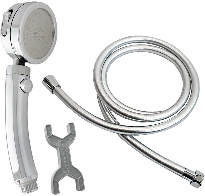 온오프 샤워기헤드+2m 튜브형호스 세트