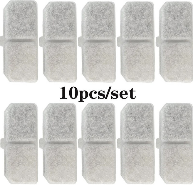 10pcs 고양이 물 분수 필터 애완 동물 교체 활성 탄소 자동 개 요소