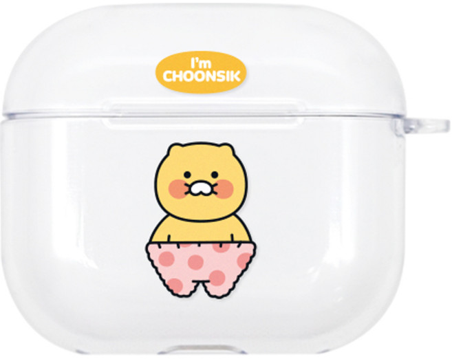 카카오프렌즈 춘식이 스탠다드 에어팟3 투명케이스, 파자마, 1개