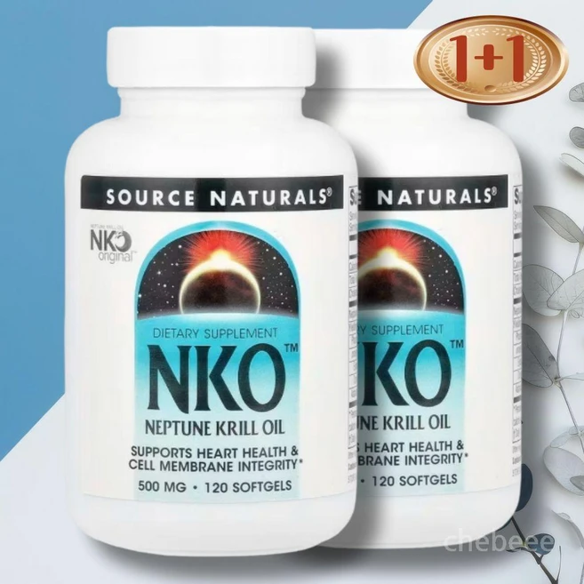 소스내추럴스 NKO 넵튠 크릴 오일 500mg 120정 2병 오메가3 아스타잔틴 인지질 - 쿠팡