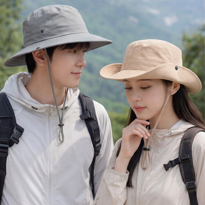 루크 아노락 방수 버킷햇 남녀공용 남성 여성 사계절 햇빛 차단 모자 심플 캐주얼 자외선 커버 대두 벙거지 길이 조절 패션 잡화
