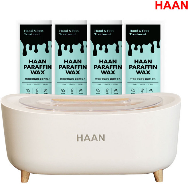[국내생산왁스] 한경희생활과학 미온담 파라핀베스 HJB-5000 + 프리미엄 왁스 민트4개 가정용 용해기 손발 테라피 촛농 손발찜질, 1세트