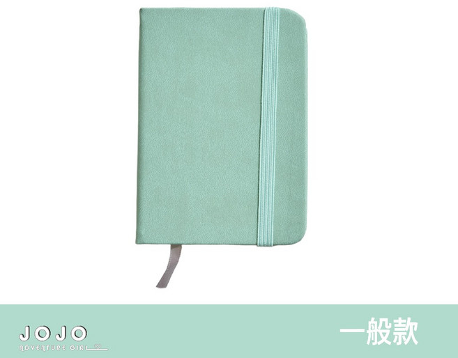 JOJO A7 皮質硬殼口袋筆記本 橫線內頁 隨身手帳, 湖水綠, 1個