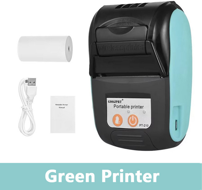 GOOJPRT PT-210 58mm 미니 휴대용 프린터 모바일 무선 블루투스 티켓 빌 POS 바코드 전화 및 PC, 01 Printer