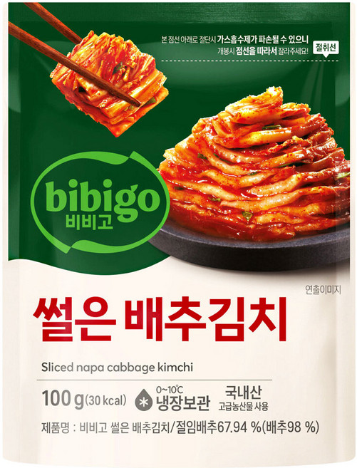 (무료배송) 비비고 썰은 배추김치 100g, 40개