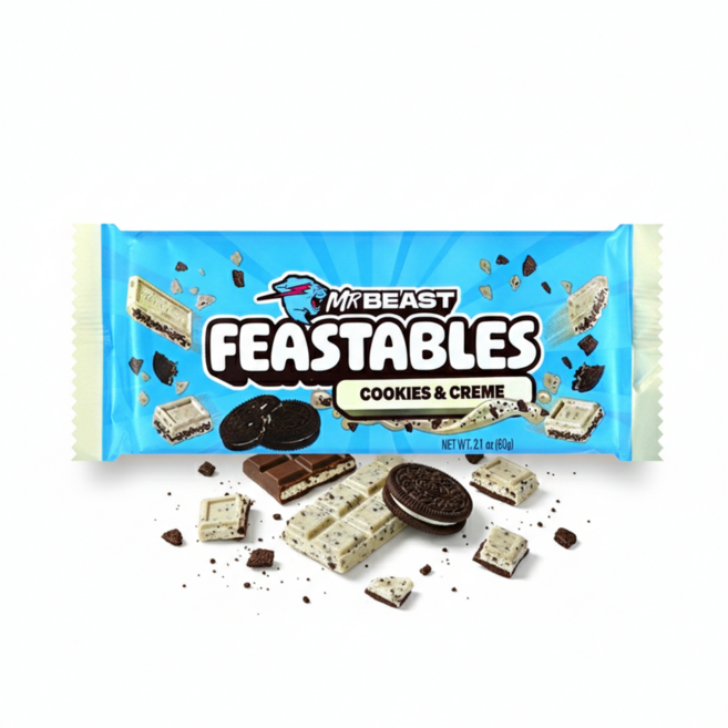 미스터 비스트 피스터블 초콜릿 쿠키앤크림, 1개, 60g