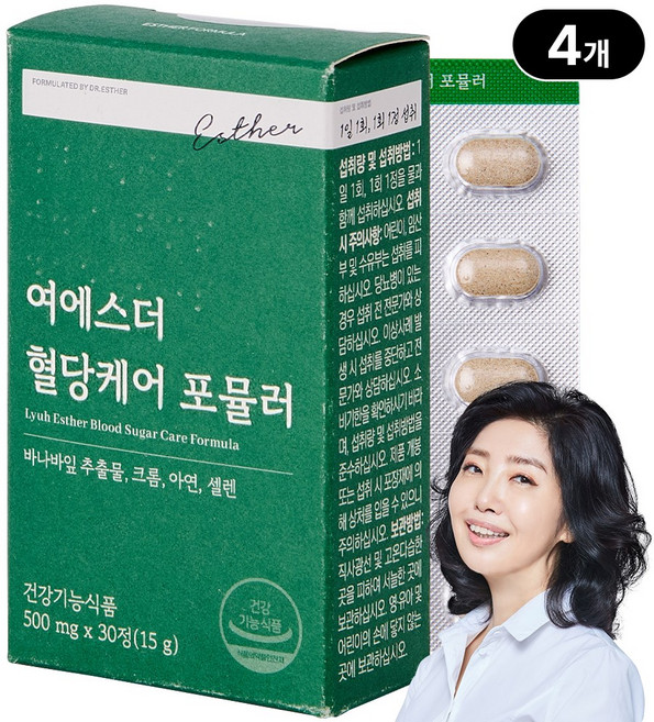 여에스더 혈당케어 포뮬러 (바나바잎추출물) 국민영양 프로젝트, 30정, 4개