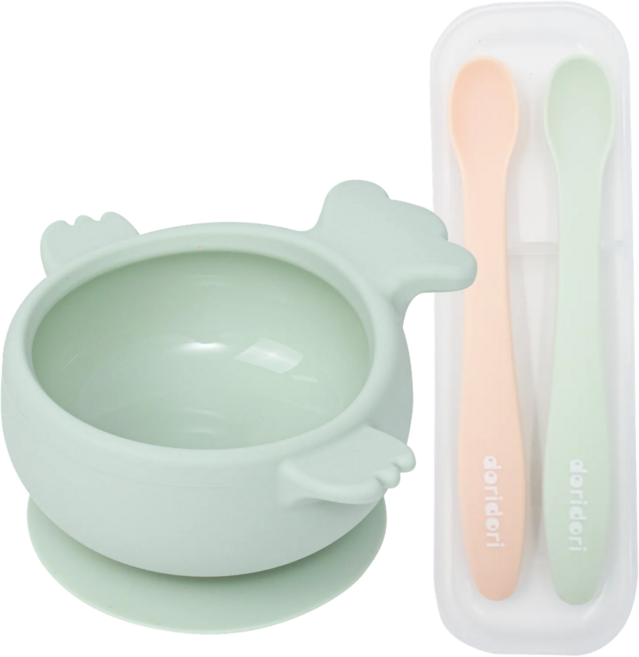 네오실리 뽀요볼 국산 프리미엄 실리콘 이유식 흡착볼 스푼 2종 세트, 1개, 흡착볼+올실리콘 스푼, 미스티아쿠아