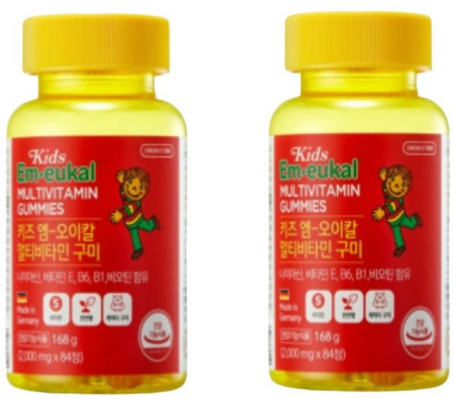 그린스토어 키즈 엠오이칼 멀티비타민 구미 168g, 2개, 84정