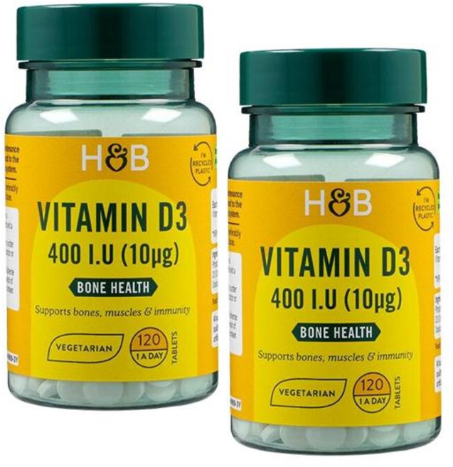홀랜드앤바렛 비타민 D3 400IU 본 헬스 타블렛 Holland & Barrett Vitamin D3, 2개, 120정