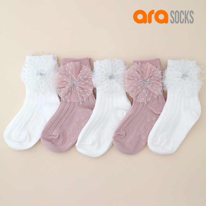 아라삭스 아동양말 나래리본(5켤레)
