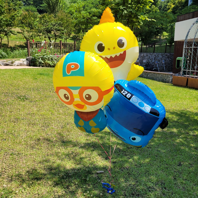 [헬륨가스 완제품] 뽀로로 타요 아기상어 캐릭터 점보풍선, 8.크롱 점보풍선(헬륨완제품)
