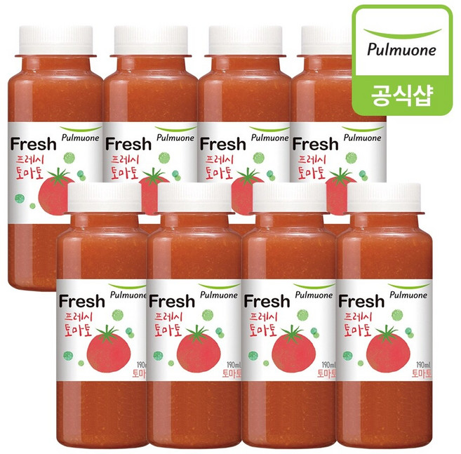 [풀무원녹즙] 프레시 토마토 | 토마토주스 토마토스무디 과일스무디 과채주스 과일주스 토마토음료 건강주스 건강스무디 생과일주스, 190ml, 8개