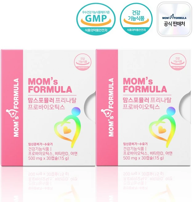 맘스포뮬러 프리나탈 프로바이오틱스 임산부 수유부 유산균, 2개, 30회분 - 쿠팡