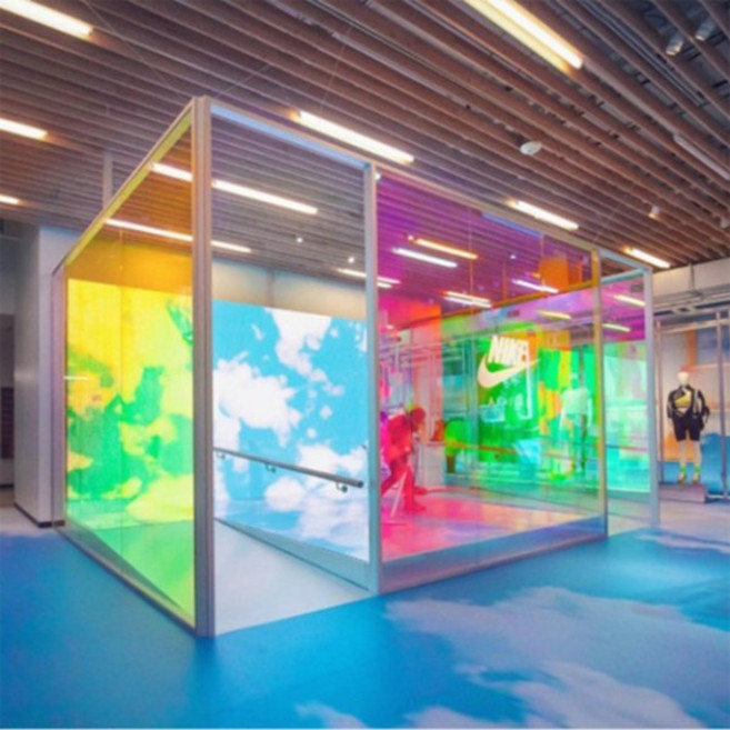 홀로그램 레인보우 시트지 유리창 썬팅 인테리어 1270x500mm