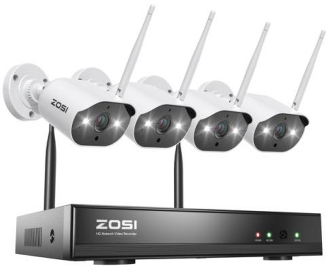 무선 CCTV ZOSI 와이파이 보안 카메라 시스템 야외 방수 감시 8CH 2K H265 NVR 3MP, 1) 없음  8CH NVR with 4 Cams
