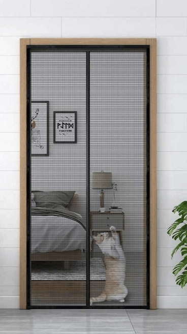 고양이방묘문 안전문 고양이합사 방문창 현관펫도어, 1개