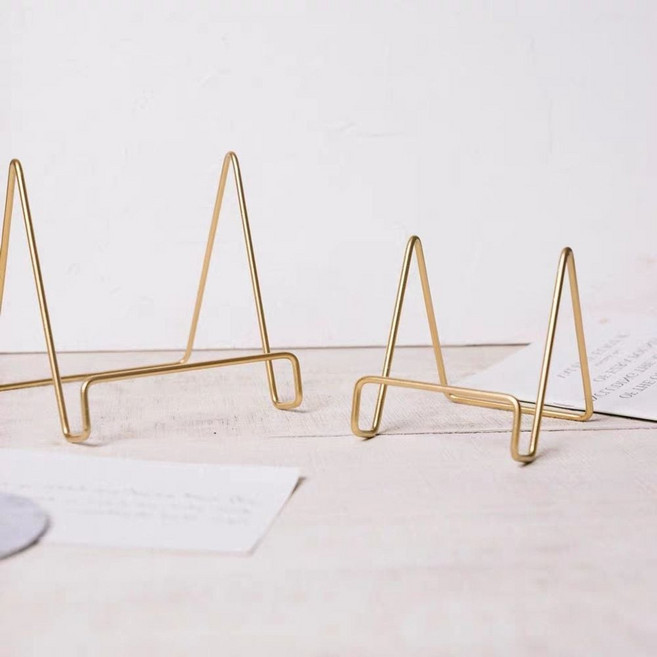 탁상용 철재 액자 잡지 미니 거치대 이젤 (금색 스몰) san+516bG