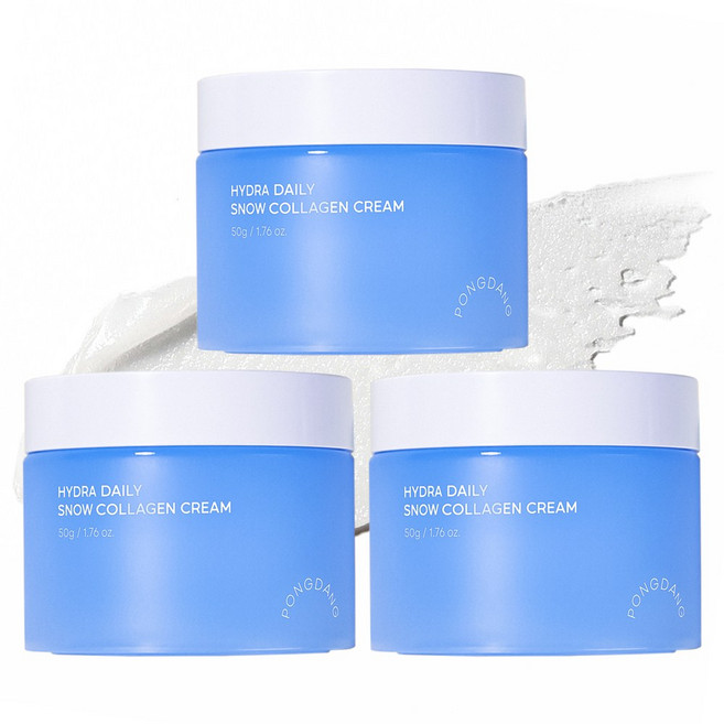 퐁당 하이드라 데일리 스노우 저분자 콜라겐 열노화 케어 리프팅 크림, 50g, 3개