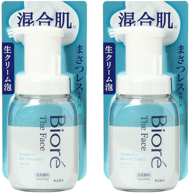 Biore 蜜妮 The Face奶油泡泡洗面乳 混合肌用, 2罐, 200ml