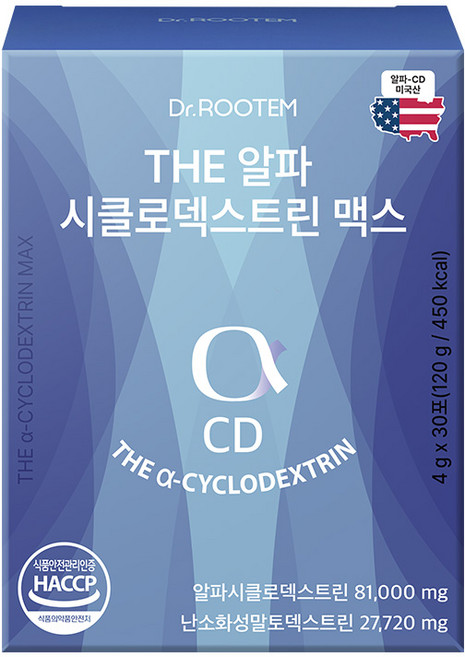 닥터루템 알파cd 분말 식약청인증 알파시디 알파시클로덱스트린 맥스, 30회분, 1박스