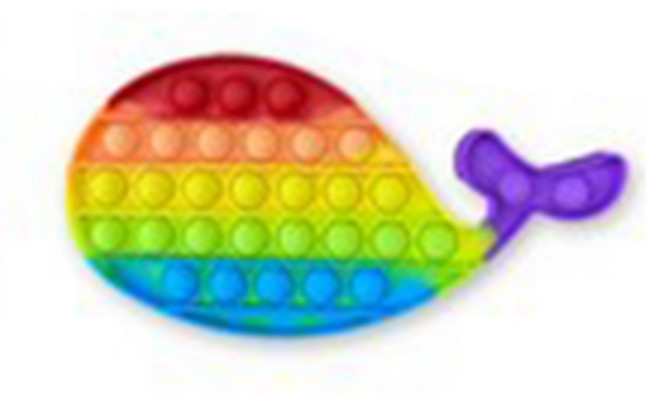 1+1 무지개 레인보우 24종 푸시팝 푸쉬팝 버블 스트레스해소 실리콘뽁뽁이 팝잇 보드게임, 13고래레인보우 2개