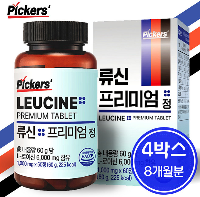 픽커스 류신 단백질 타블렛 프리미엄 정 1000mg, 60정, 4개