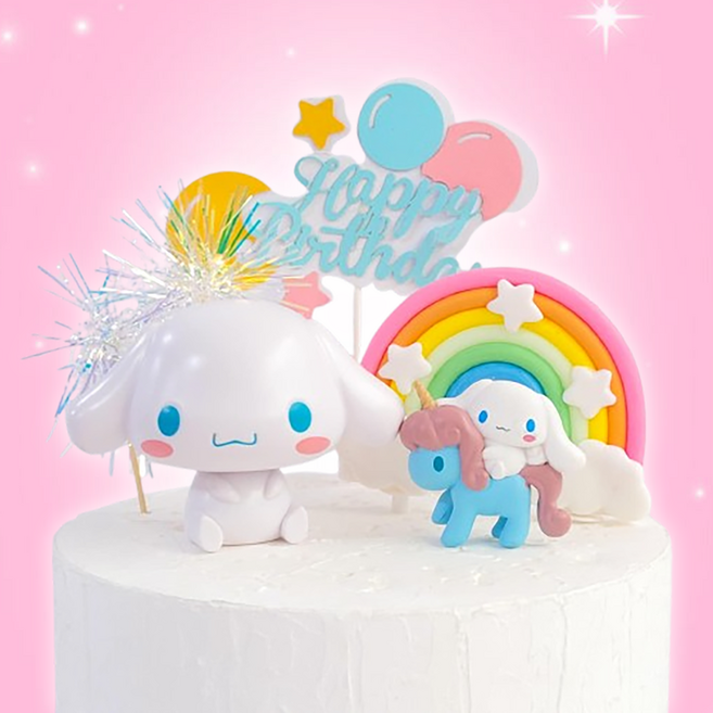 (무지개 유니콘 시나모롤) 피규어 케이크토퍼 세트 데코픽 장식 생일 파티