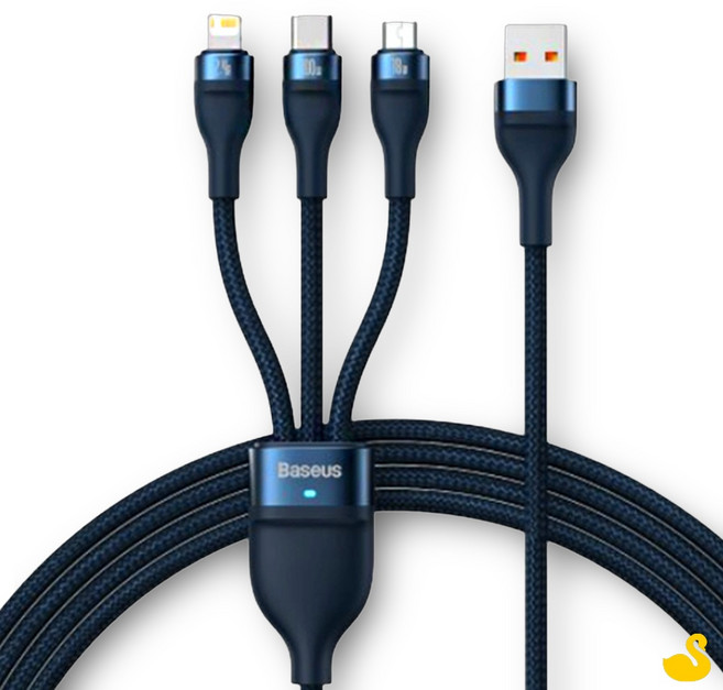 GOS 고속충전 데이터 케이블 12M 플래쉬2 USB 3in1 블루 핸드폰충전선