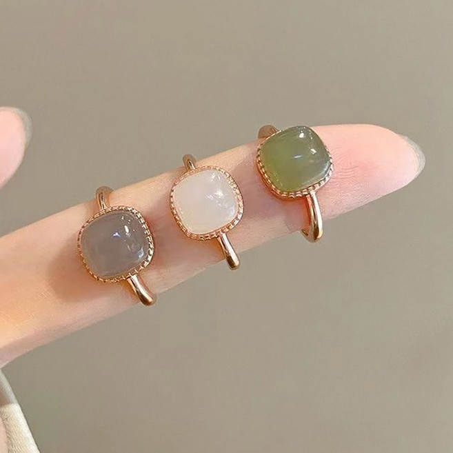 ROYALBELLE 여성 스퀘어 포인트 오픈 링 슬림 라인 미니멀 데일리 패션 반지 F01021024