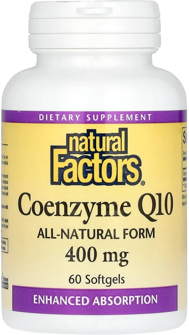 Natural Factors 코엔자임 Q10 400mg 소프트젤 60정, NaturalFactors코엔자임Q10400mg소프트젤, 1개 - 쿠팡