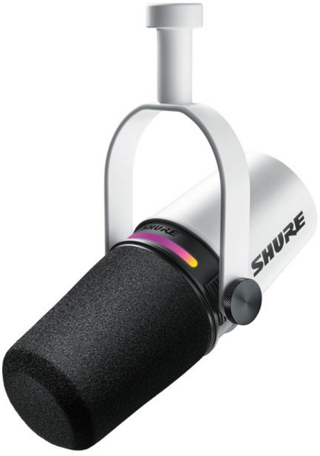 SHURE MV7+ MV7+-W : USB-C XLR YouTube DTM 슈어 팟캐스트 마이크 화이트 다이나믹
