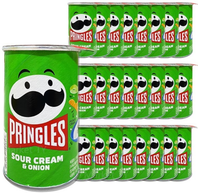 프링글스 사워크림 앤 어니언 / 대용량 Pringles 미니캔, 24세트, 53g