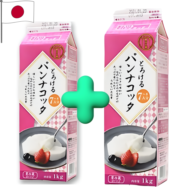 교무슈퍼 일본 우유팩 녹는 판나코타푸딩 1kg x 2개