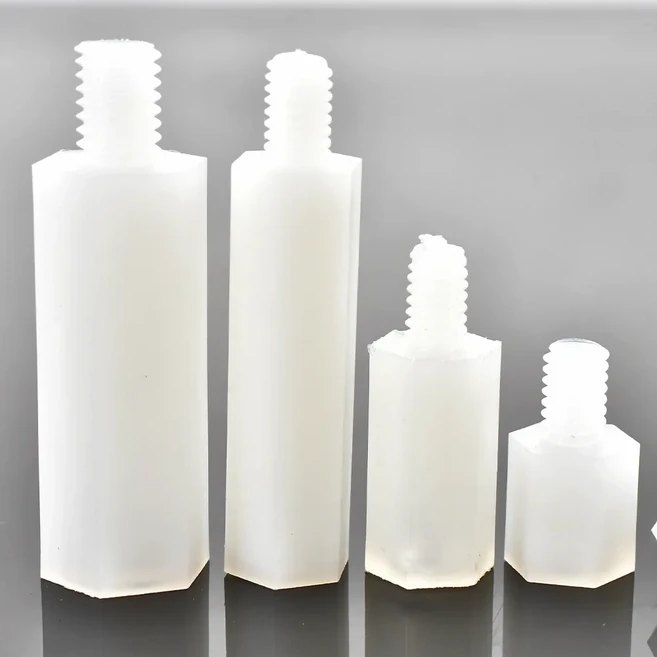 M2 M2.5 M3 M4 M5 M6 검정/흰색 나일론 육각 스탠드오프 PCB 지지 보드 컬럼 랙 기둥 스페이서 플라스틱 마, 01 White, 05 M5, 01 45mm (10pcs)