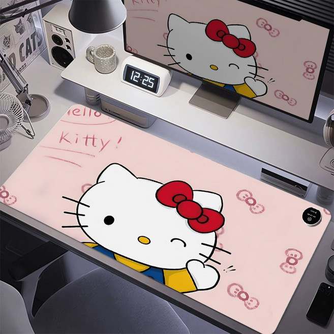 YAPOGI 산리오 사무실 스마트 디지털 온열 데스크 마우스 매트 타이머 자동 스톱 온열패드, 1개, 옵션D